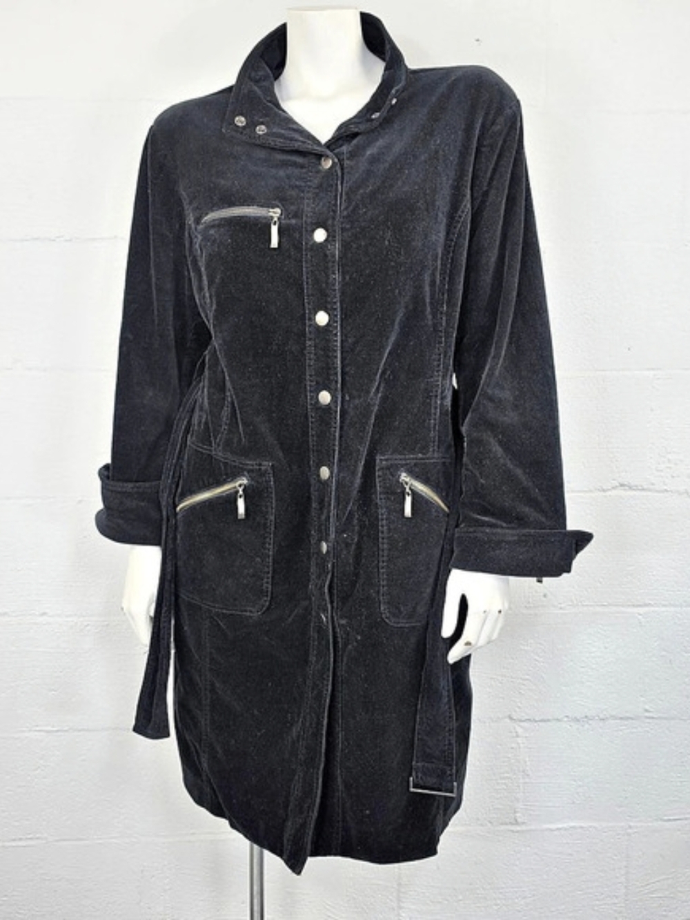 SASHA Vintage 90's Velour Trenchcoat